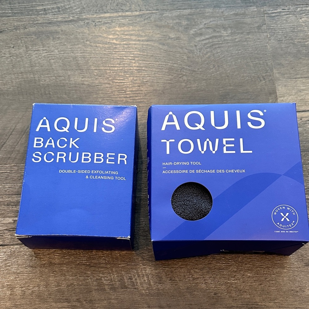 Aquis BUNDLE‎ Charcoal Gray Exfoliating Back Scrubber and Hair-Drying Towel
